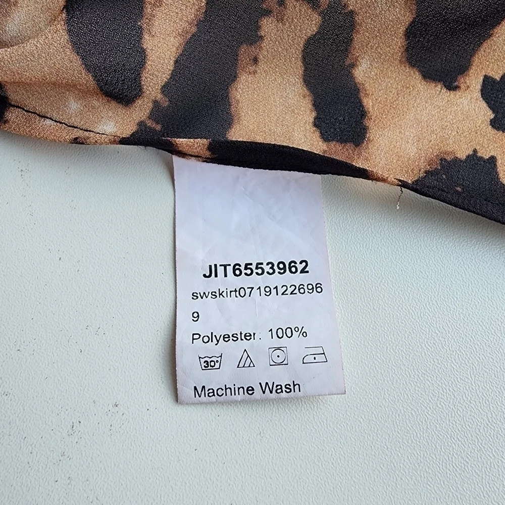 Shein Brown Cheetah Print Multi Use Head Scarf Wrap Adults One Size